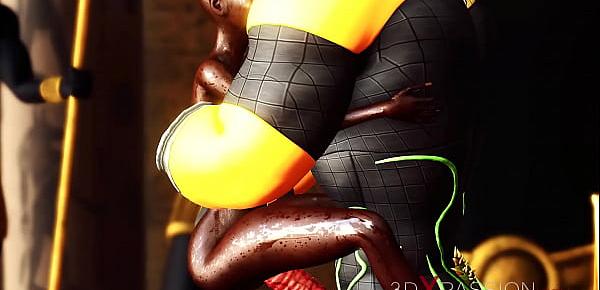  Anubis fucks hard a sexy slave ebony in an egyptian temple